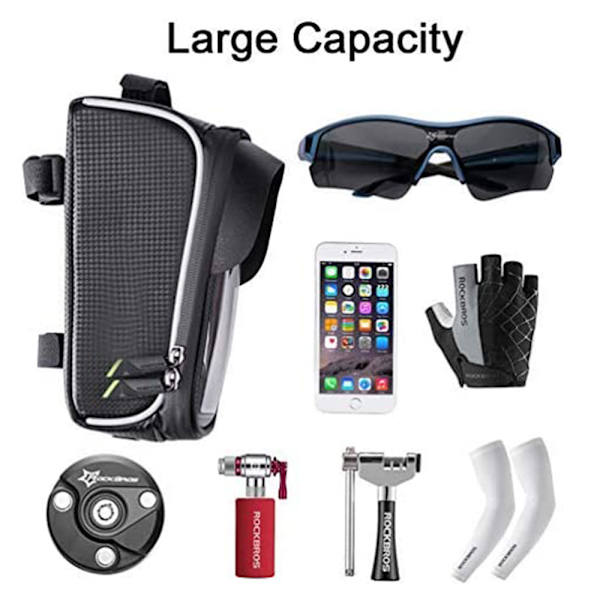 Cykeltelefon Väska Fram Ram - Vattentät Cykelväska Pekskärm Mountain Road Cykel Telefonhållare Övre Röret Väska Cykling Telefonfäste Pack Telefonfodral