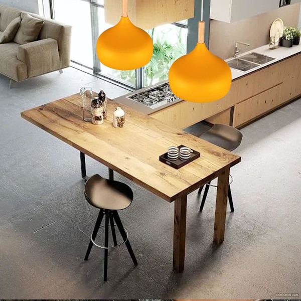 Set med 2 retro-hängande ljuskronor 24 cm modern hängande lampa skandinavisk stil taklampa E27 metall trä hängande lampa för sovrum matsal