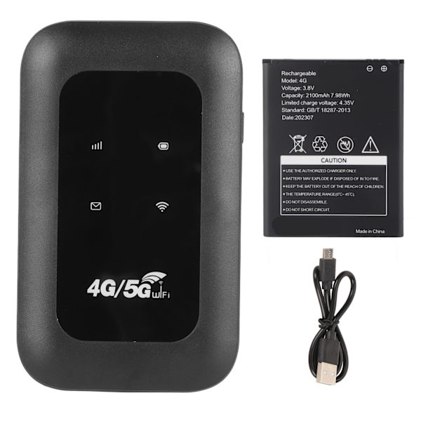 4G WiFi-router med Micro SIM-kortslot, 150 Mbps, kapacitet til 8 brugere, 2100 mAh, mobil WiFi-hotspot til bærbar computer, telefon, computer, Europa