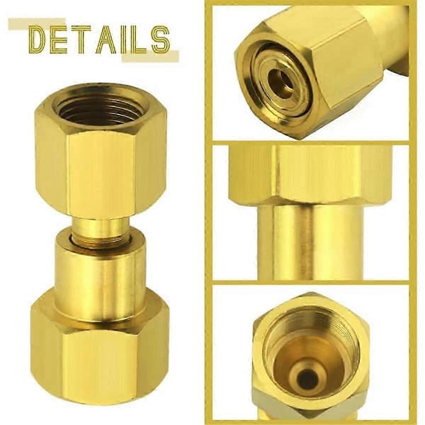 CGA-320 til CGA-580 Adapter, Kuldioxid Bund til Nitrogen Regulator Flowmeter Gevindkonverter Gold