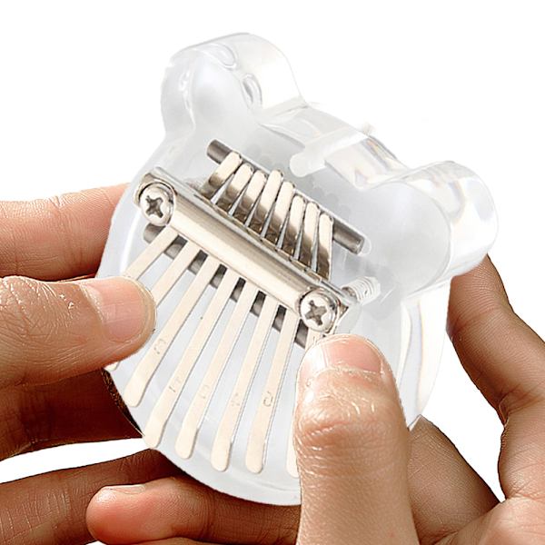 8 Tangenter Mini Kalimba Tommelfingerklaver Klar Akryl Fingerklaver med