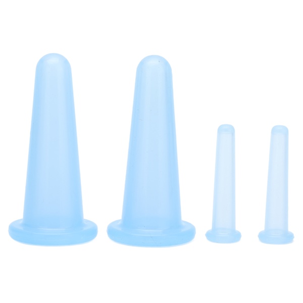 4 kopper for cupping-behandling, kompakte, lette, myke og fleksible for å rengjøre ansiktsmassasjen