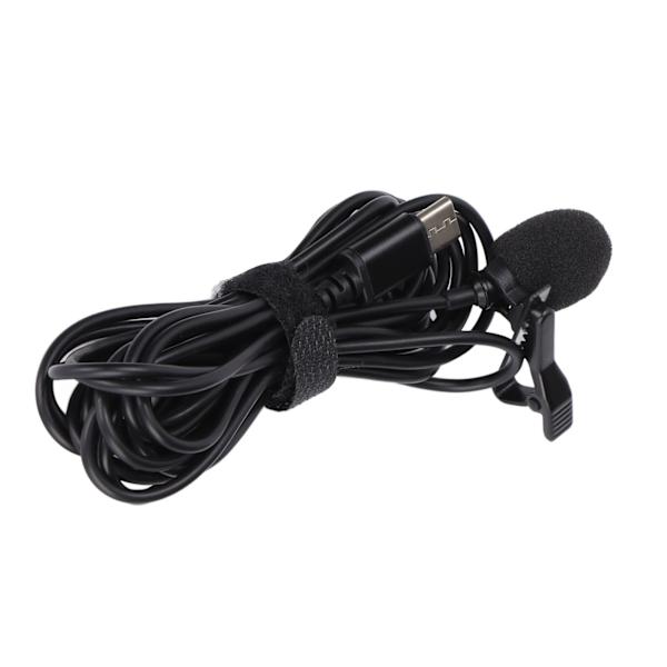 USB C-mikrofon extern lapel-klämma mikrofon kompatibel för smartphone PC-videokamera kameror