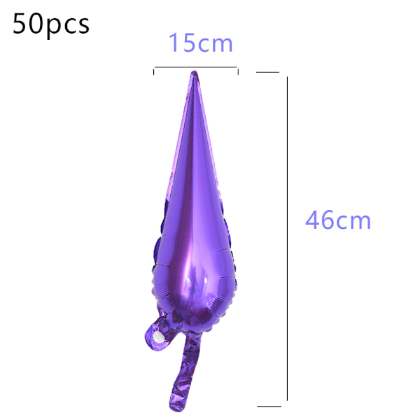 Stjerne folie balloner metallisk - 15x46cm, 50 stk, pig ballon