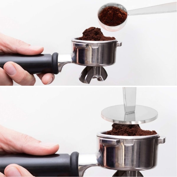 Två-i-ett kaffeskopa i rostfritt stål med dubbla ändamål
