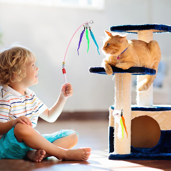 Kattmask leksak Uppstoppad katt retas leksak Kattstav Uppstoppad stav Ersätt Kattstavs fäste Katt fiskespö leksak uppstoppad
