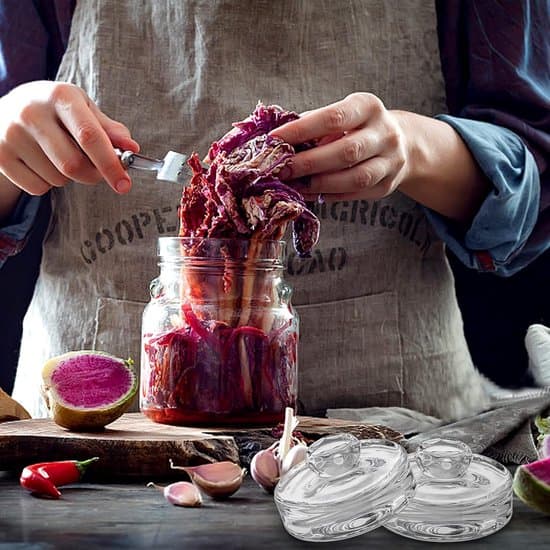 2-pack Glass Fermentation Weights - With Easy-to-Handle Handles - Suitable for Wide Mouth Jars, Canning Jars, Fermentation Kits,