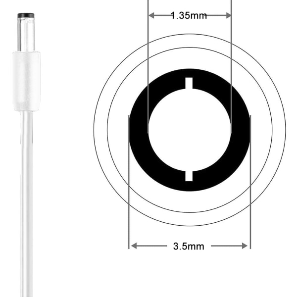 Hvid europæisk standard 122V2A strømadapter - lige 3,5*1,35