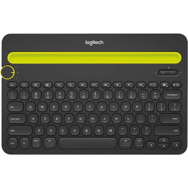 Logitech K480 Wireless Multi-Device Keyboard for Windows, macOS, iPadOS, Android eller Chrome OS, Bluetooth, Compact, Kompatibel med PC, Mac, Laptop,