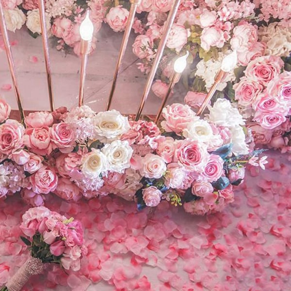 1000 stk kunstige blomsterroseblader for bryllupsdekorasjoner,