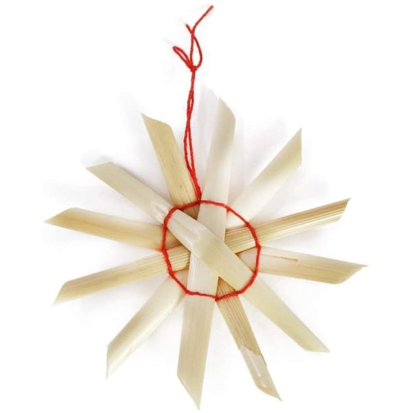 com-four® 56-delat halmstjärneset - Julgransprydnad -