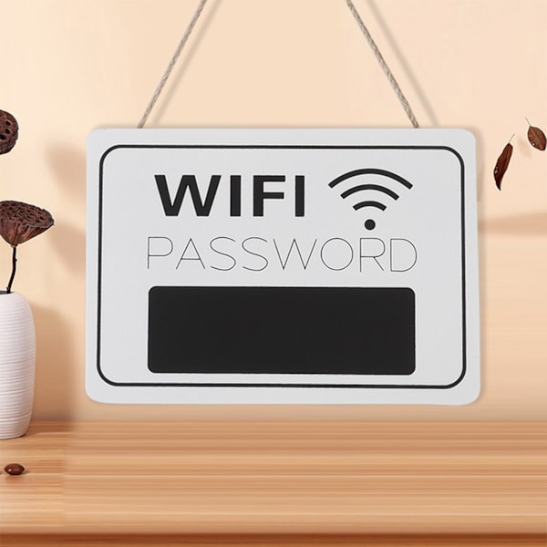 Högkvalitativ, kraftig WiFi-lösenordsskylt, tillverkad av nödställt, väderbitet trä för tidlös charm, funktionell inredning som förhöjer alla
