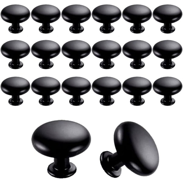 Vintage Cabinet Handles Black 20-pack 30mm Durable Kitchen Knobs[D]
