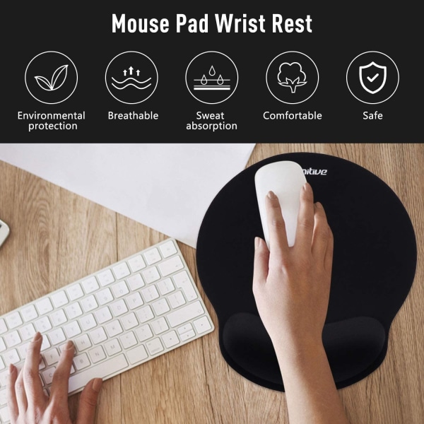 Tastatur håndleddsstøtte musematte Håndleddsstøttepute for tastatur og mus, ergonomisk minneskum håndleddsstøttepute for smertelindring og skriving