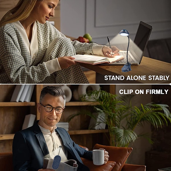 USB-oppladbar LED-klemmelampe leselampe med stjerneprojeksjon