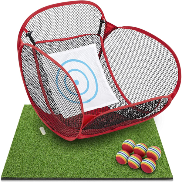 Kids Golf Chipping Net Hitting Mat  for Backyard Chip Golfing Pitching Target Cage Game Indoor Outdoor