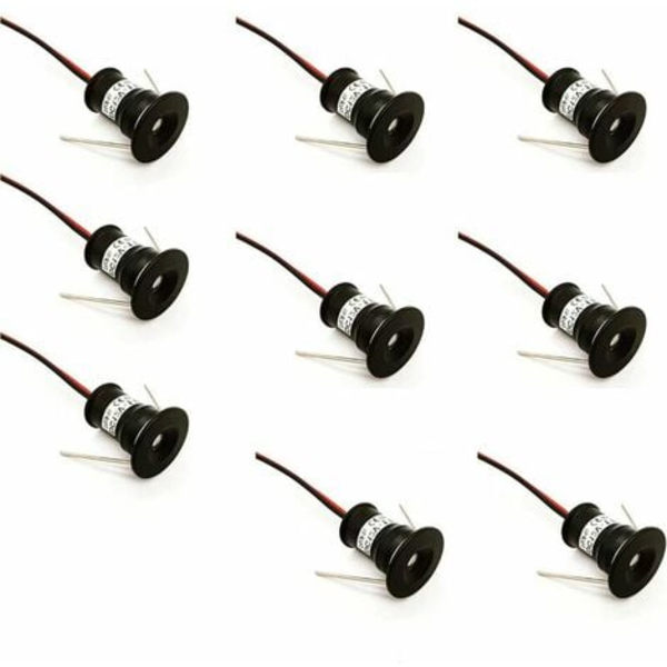 Musta 9 kpl 12V 1W Mini LED -kohdevalaisin upotetut kohdevalot keittiön portaisiin kaappikäytävään DIY -valaistus lämmin valkoinen kylmä valkoinen esittelypieni katto