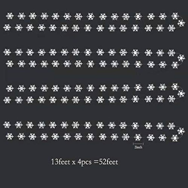 Silver Snowflake Garland för vinterunderland/Onederland fest