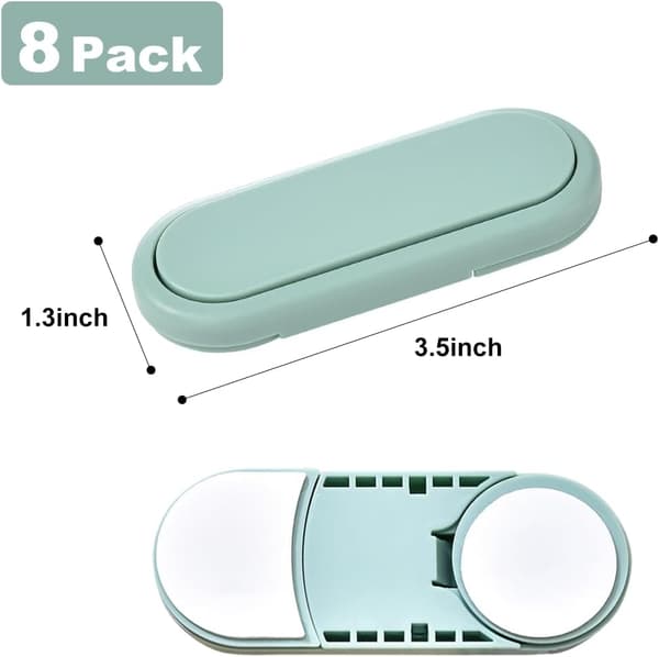 Kylskåpsskåpslås för barnsäkerhet, 8-pack barnsäkra kylskåpsskåpslås (grön) Green