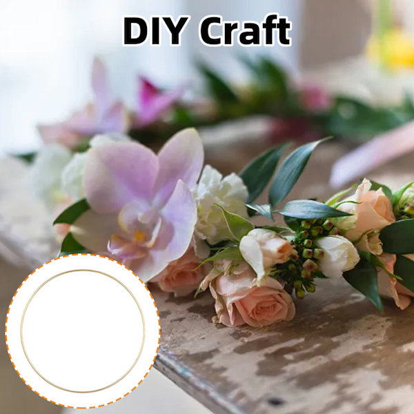 DIY Metalliska Drömfångare Ringar, 10-pack 10 cm Guld Runda Makramé Ringar för Blomsterkrans Bröllopsdekoration, Drömfångare och DIY Hantverk