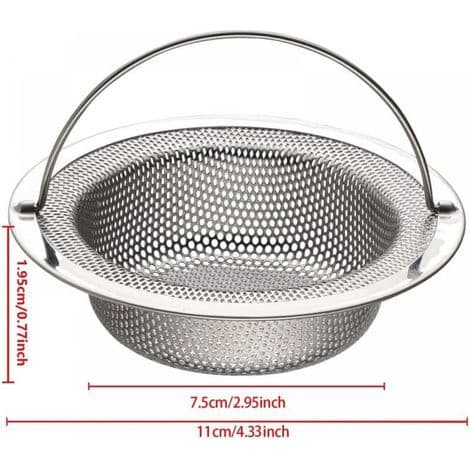 Vaskesisi (2-pak), vaskesisi i rustfrit stål med bærehåndtag, OD 11 cm x H 2 cm