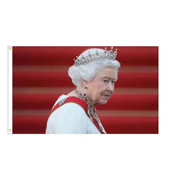 Hennes Majestäts flagga, minnesmärke över Storbritanniens drottning F