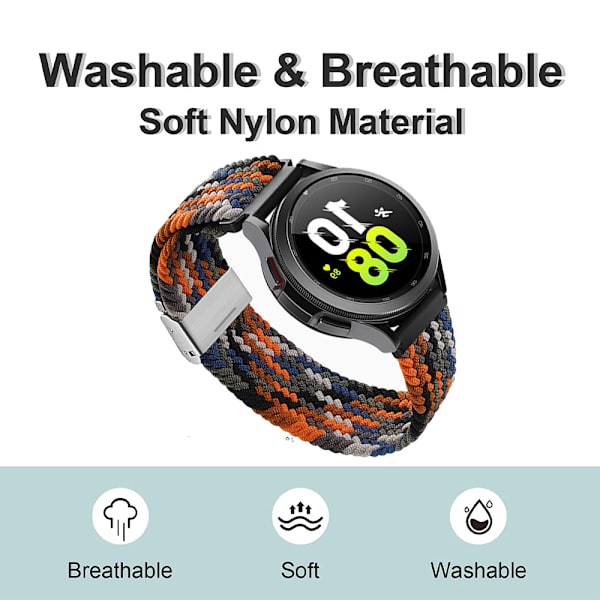 Sport Nylon Flätad Rem 21mm Kompatibel med Samsung Watch