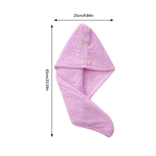 Hårtørrerhåndklæde i mikrofiber til kvinder, superabsorberende og hurtigtørrende med knaplukning Doublelayer pinGY