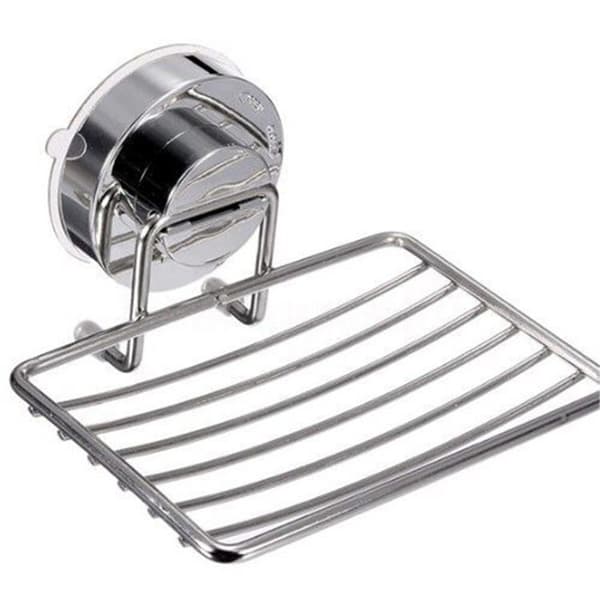 Silver Single Layer Soap Dish, Adhesive Wall Mounted Soap Holder 188