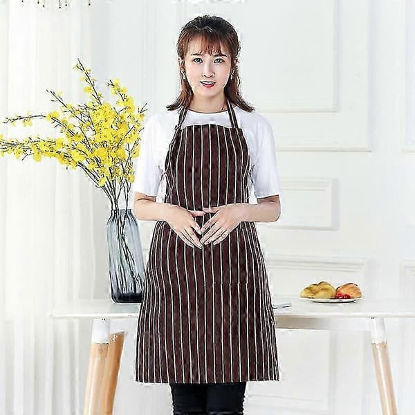 Herr Dam Matlagning Kök Restaurang Catering Kock Justerbart Förkläde yyds Coffee White Stripe