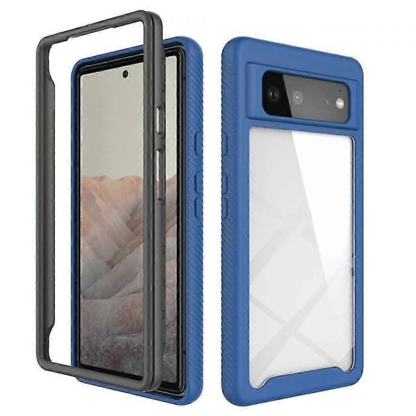 Til Google Pixel 6 Starry Sky Solid Color Series Stødsikkert PC + TPU Cover Royal Blue