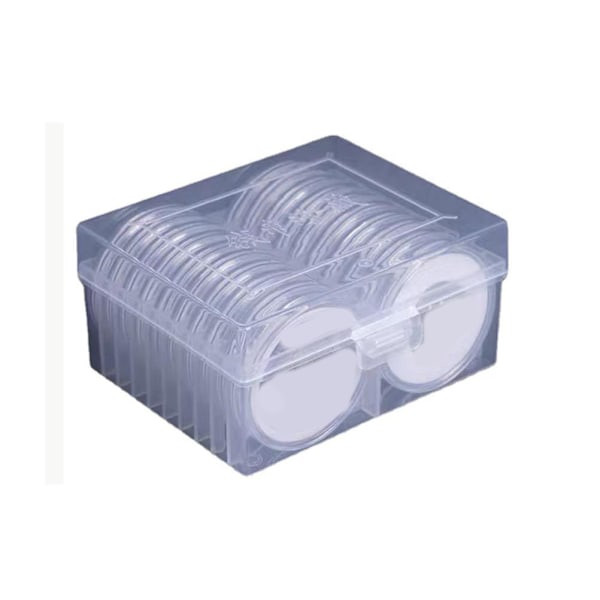 Coin Holder Capsules Round Plastic Clear Coin Container Case for Coins Storage Coin Collection Supplies