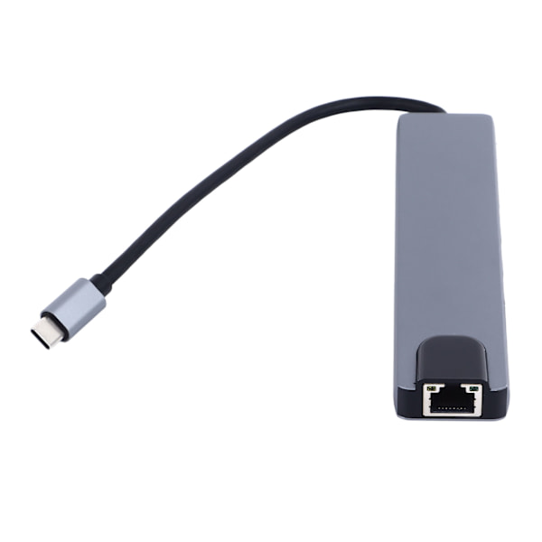 Tyyppi C -keskitin 8 porttia, nopea 4K UHD RJ45 -portti, sinkkiseos, plug and play, tyyppi C -telakka PC-kannettavalle puhelimelle