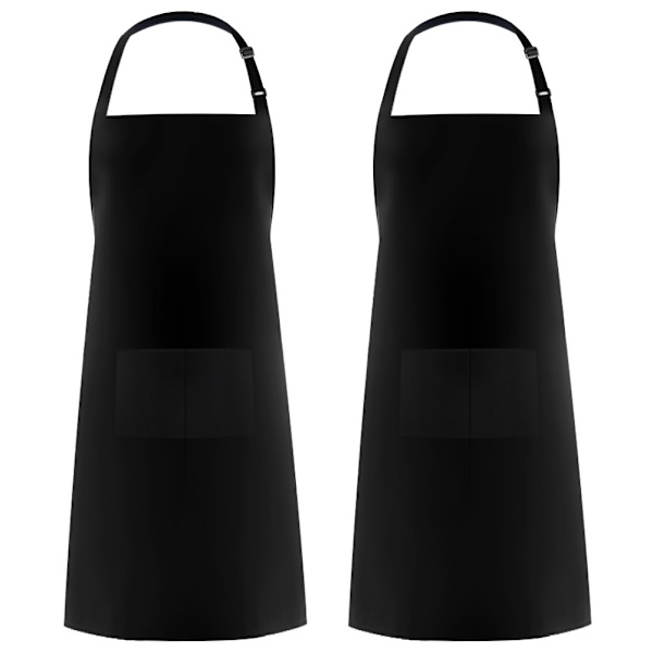2-pack justerbar haklappsförkläde vattenavvisande med 2 fickor