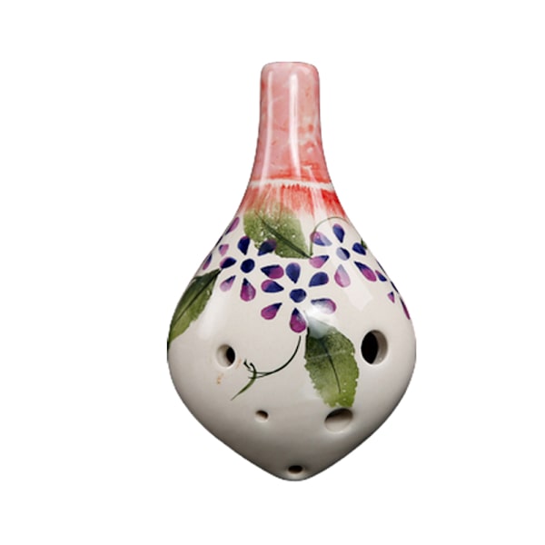 6 Hullers Ocarina, Alto C, Glaserede Keramik, Smukt Design, Gaveidé