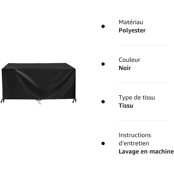Skyddande överdrag för trädgårdsmöbler Vattentät Oxfordtyg Anti-UV-beständig presenning med rep och låsspänne Svart (150x90x75cm,420D)