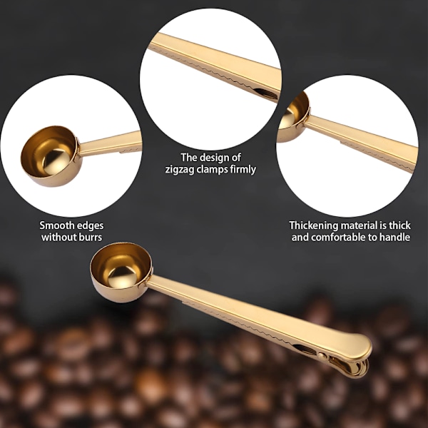 Kaffe Ske med Klips, 2 i 1 Rustfrit Stål 1 spsk Malet