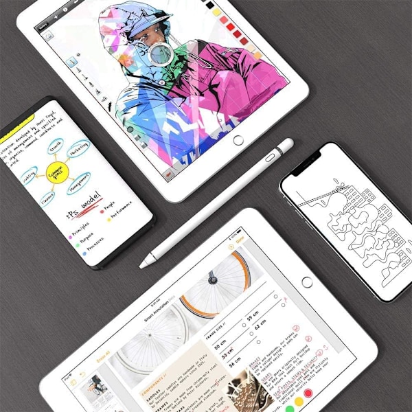 Active Stylus Pen kompatibel for iOS- og Android-berøringsskjermer, Blyant for iPad med Dual Touch-funksjon, Oppladbar Stylus for iPad/iPad