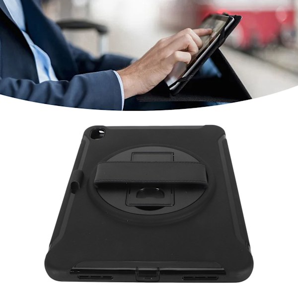 Tabletfodral Hård PC Exakta Utskärningar Handrem 360 Graders Ställ 3 Lager Fodral för IOS Tablet 10:e Gen 2022 Svart
