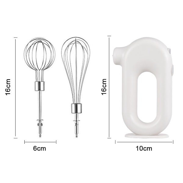 Sladdlös elektrisk handmixer för hushåll, USB-laddningsbar handhållen