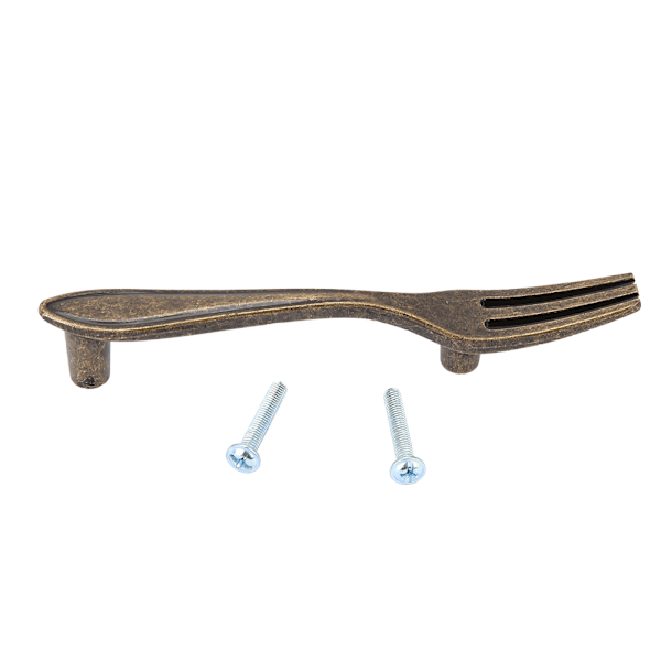 Kabinettgrep i sinklegering, matt svart/bronse, solid form, møbeldørtilbehør (#5)