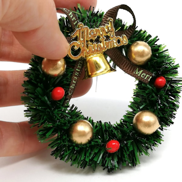 Julhängande Dekorationer, Unik Vacker och Elegant Design Miniatyr Julkransar, Hållbara Harts Hantverkskransar För DIY Dockskåps Ornament