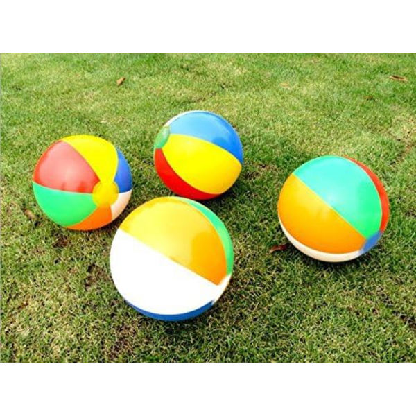 Strandbollar i bulk - Uppblåsbara simbassängleksaker för barnkalasfesttillbehör Luau-dekorationer - Uppblåsbar klassisk regnbågsfärgad strandboll