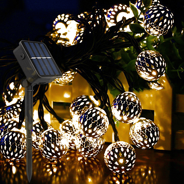 Jordstränglampor, 21ft 30 Ball LED, Star Light Solar String L