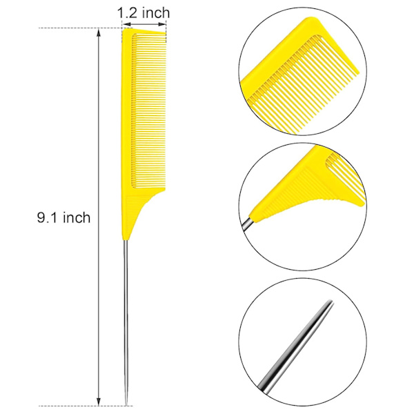 3 Pakker Rottehale Kam Stål Pin Rottehale Karbonfiber Varme