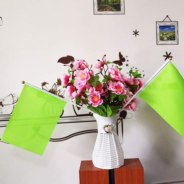 20-pack med små flaggor på pinne, enfärgade DIY-flaggor för fester