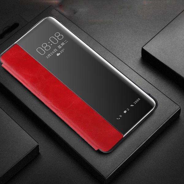 For HUAWEI P30 PRO Mobiltelefon Deksel Intelligent Sleep Beskyttende Deksel(Rød)