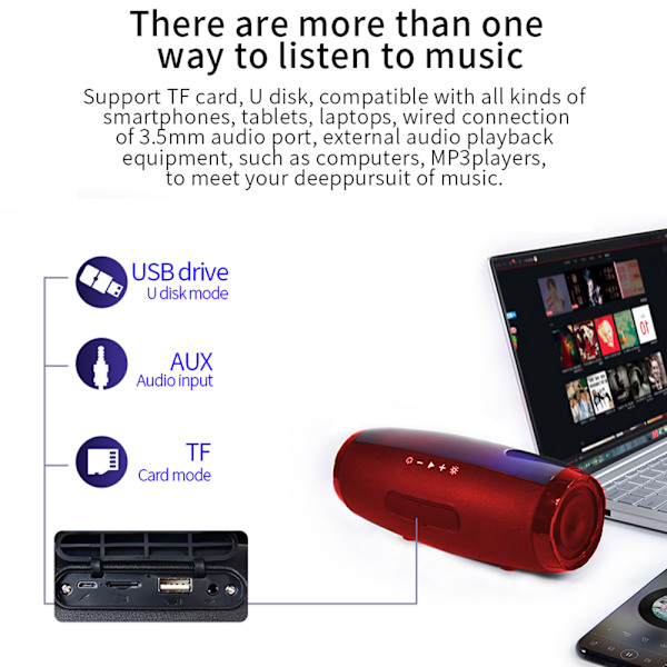 Värikäs valaistus Langaton Bluetooth-kaiutin Subwoofer