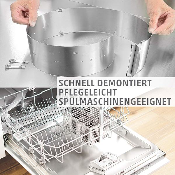 4smile Tortenring verstellbar – Ruostumaton teräs, 8,5 cm korkea –