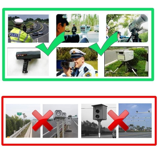 Radardetektor, stads-/motorvägsläge 360 graders detekteringsradar
